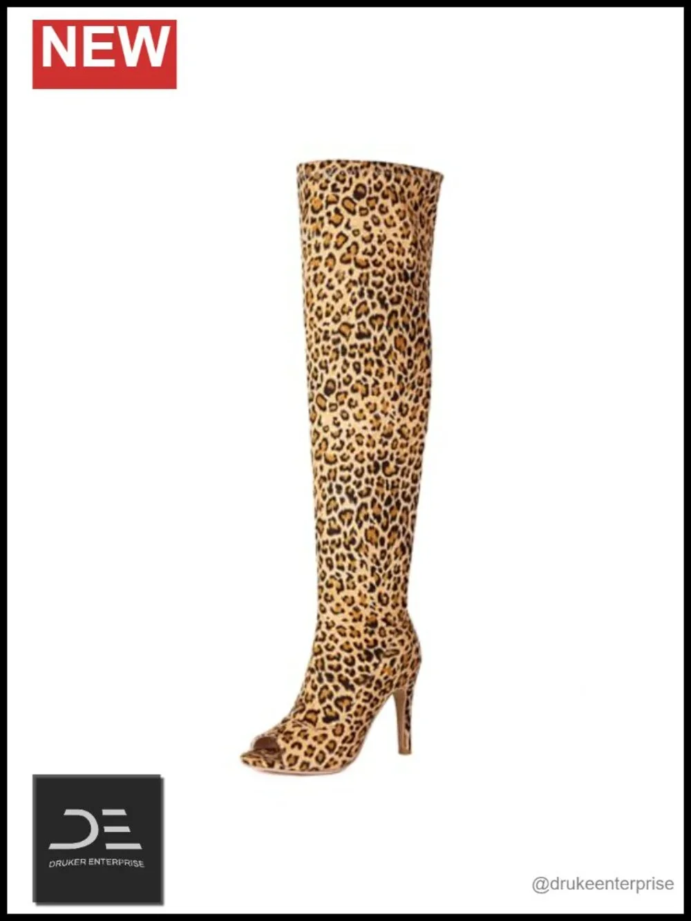 Women's Over the Knee Stiletto Heel Boots Peep Toe Side Zip Tall PU